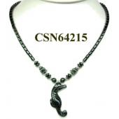 Hematite Sea Horse Pendant Beads Stone Chain Choker Fashion Women Necklace